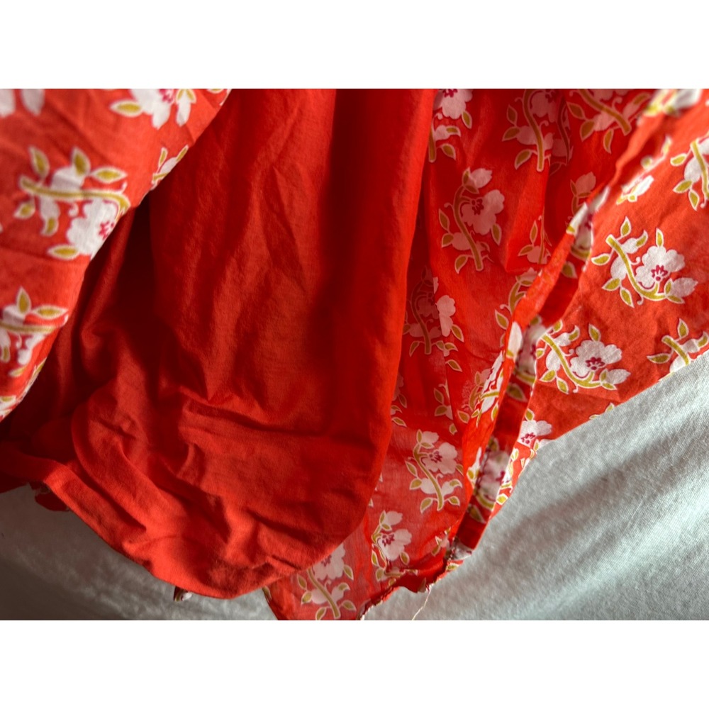 J.Crew Red Floral Tiered Maxi Dress Ruffle V-Neck Boho Cottagecore Womens 8 - Picture 10 of 15